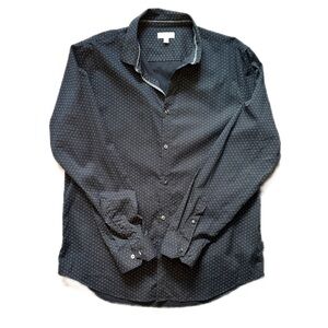 CALVIN KLEIN  | Men’s Printed Button Up Shirt | Black | Size: L